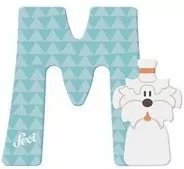 Litera M. Drewniane literki. Maltese