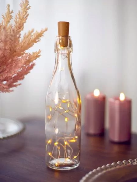 Lampki led 197cm z korkiem do butelki. Ciepły biały - tantis.pl