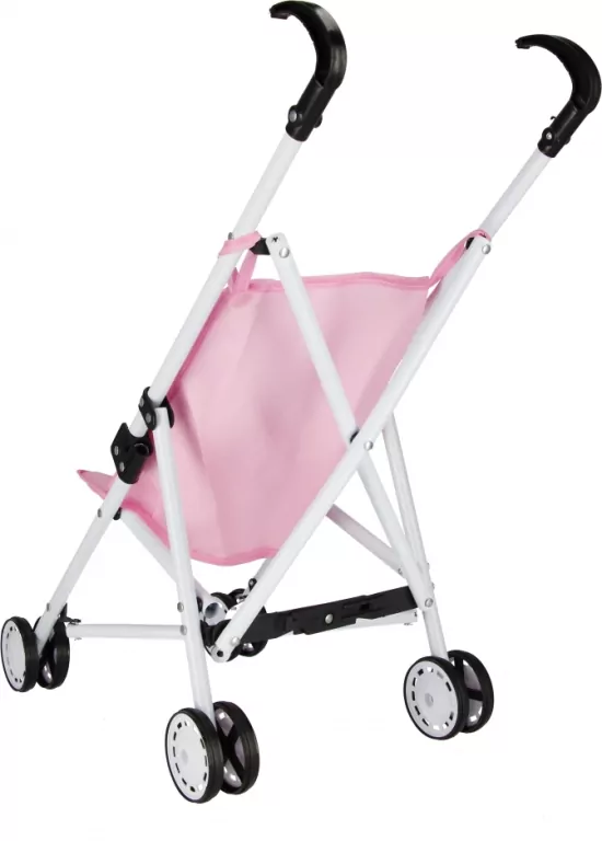 Wózek parasolka dla lalek metalowy różowy - tantis.pl
