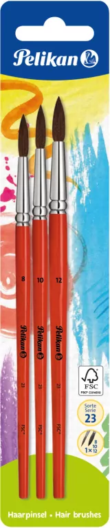 Pelikan. Pędzel okrągły 23S (8,10,12) 3 sztuki - tantis.pl