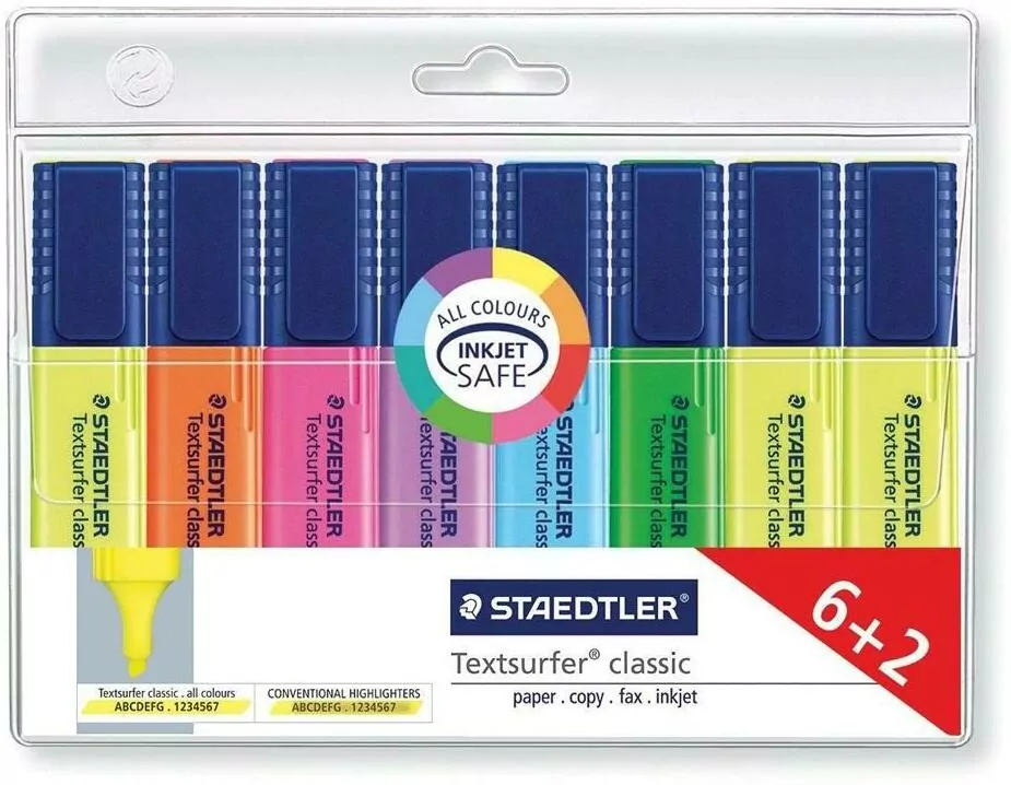 Zakreślacze Textsurfer 6 kolorów + 2 STAEDTLER - tantis.pl