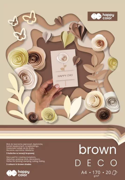Blok Hobby Deco Brown A4 20 ark 5 kol HAPPY COLOR - tantis.pl