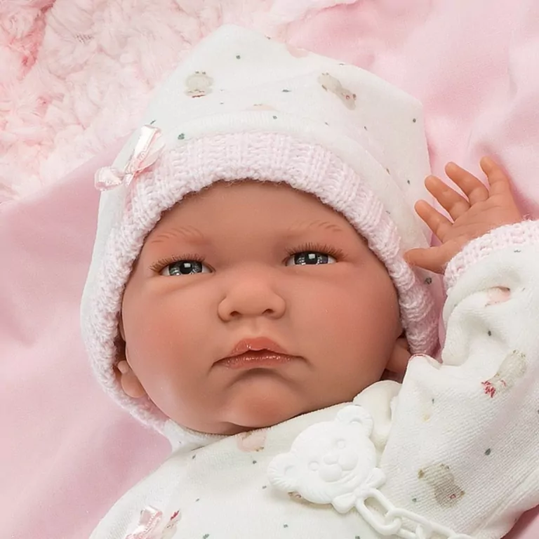 Lalka bobas Lala w różowym beciku, 42cm - tantis.pl