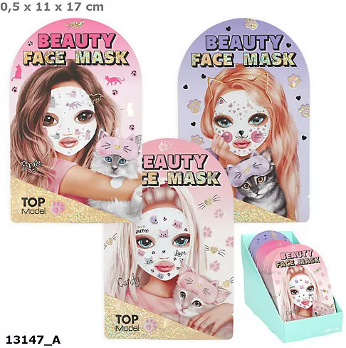 Maseczka kosmetyczna do twarzy Top Model print zwierzęcy BEAUTY&ME 1szt.mix 13147A - tantis.pl