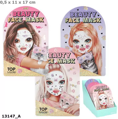 Maseczka kosmetyczna do twarzy Top Model print zwierzęcy BEAUTY&ME 1szt.mix 13147A