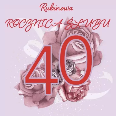 Karnet Swarovski kwadrat. Rocznica Ślubu 40