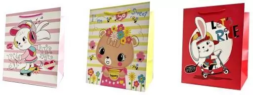 Torebka ozdobna prezentowa 26x32x25cm szerokie dno, mix 1 sztuka - tantis.pl
