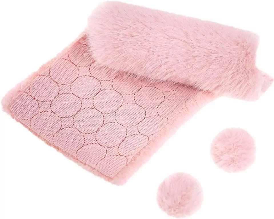 Futerkowe pompony na taśmie jasny róż 3cm 50szt - tantis.pl