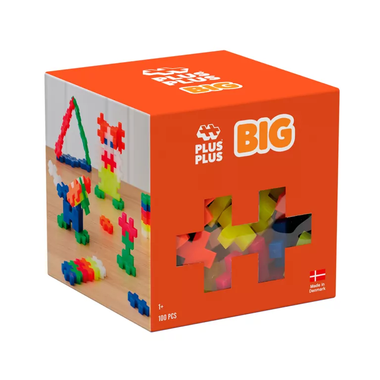 BIG Zestaw w kolorach neonowych 100 elementów. Plus Plus - tantis.pl