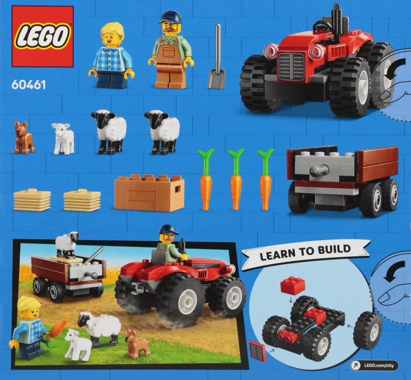 LEGO® Czerwony traktor z przyczepą i owcą 60461 - tantis.pl