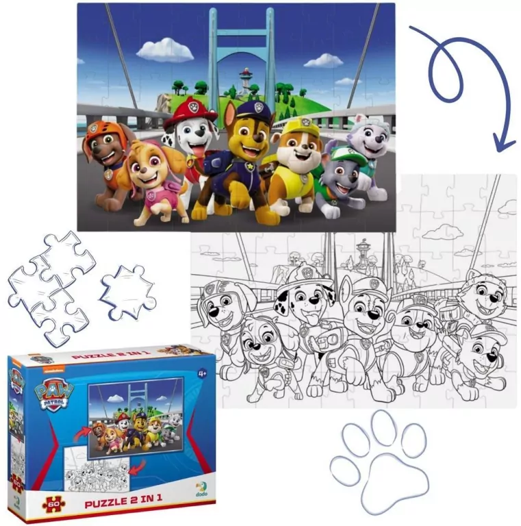 Puzzle 60 Paw Patrol 2 in 1 - tantis.pl