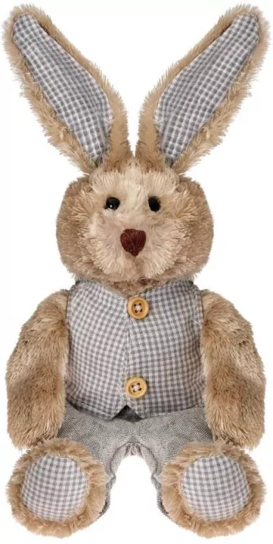 Królik Mellen w szarym ubranku 25cm - tantis.pl
