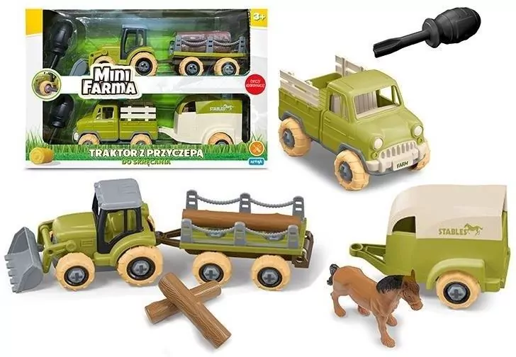 Mini farma traktor z przyczepą do skręcania - tantis.pl