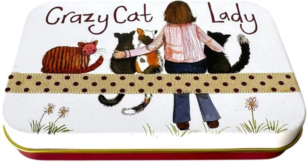 Puszka średnia prostokąt Crazy Cat Lady Kociara - tantis.pl