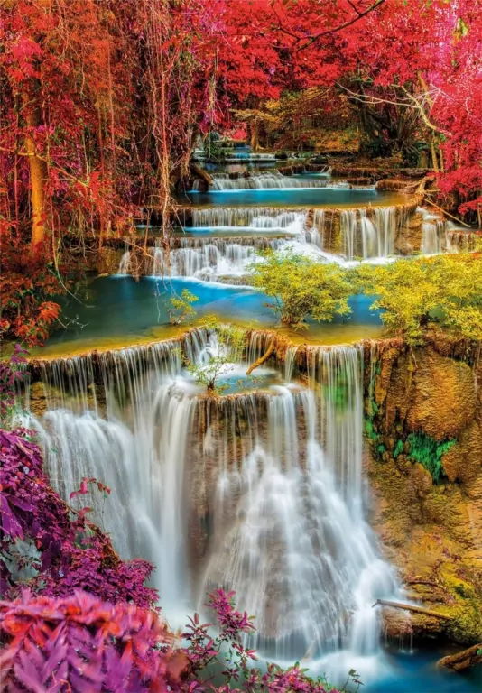 Puzzle 1000 HQ Colourful Thai falls - tantis.pl