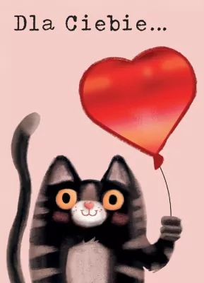 Karnet B6 Kot z balonem