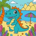 Malowanie po numerach - Zabawny dinozaur 25x25cm - tantis.pl