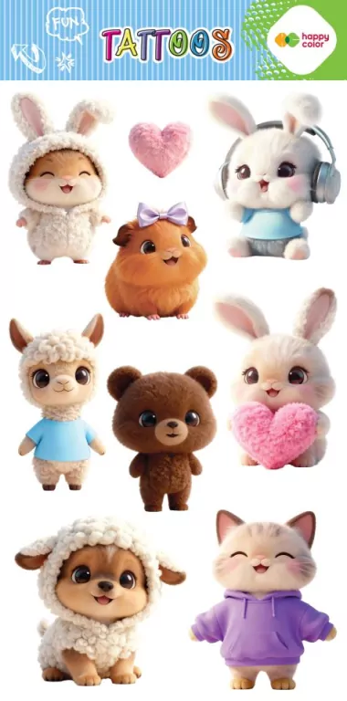 Tatuaże zmywalne Sweet Kawaii HAPPY COLOR - tantis.pl