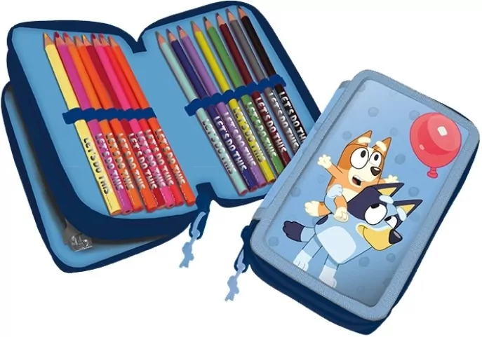Piórnik 2-komorowy z wyposażeniem Bluey 48208516 - tantis.pl