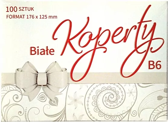Koperty białe KB6 176x125 100 szt. Ogólne zest. 523 Kolor - Białe - tantis.pl