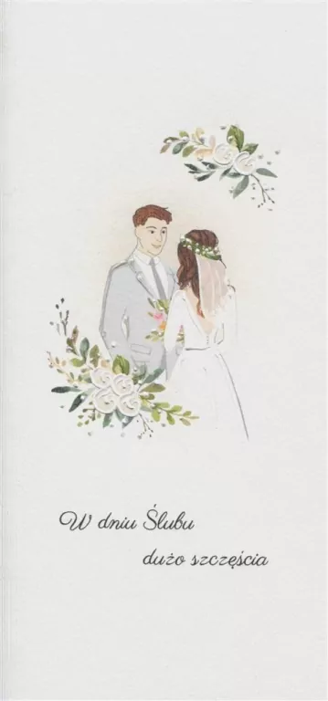 Karnet. Ślub. Para Młoda w kwiatach - tantis.pl