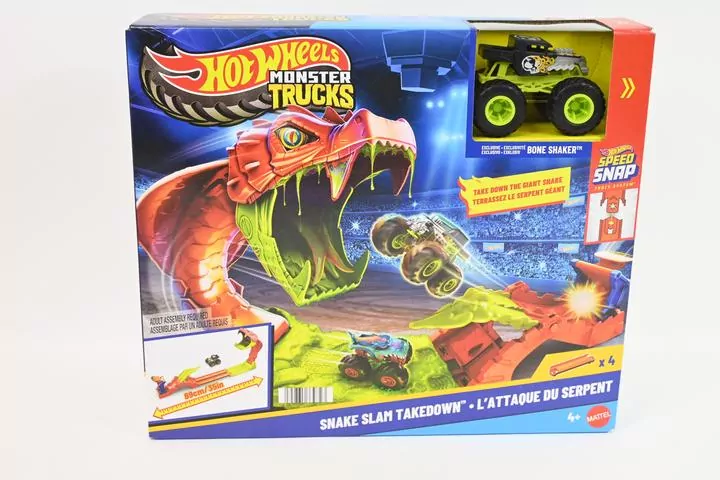 Hot Wheels Monster Trucks Mega skok Nokaut węża - tantis.pl