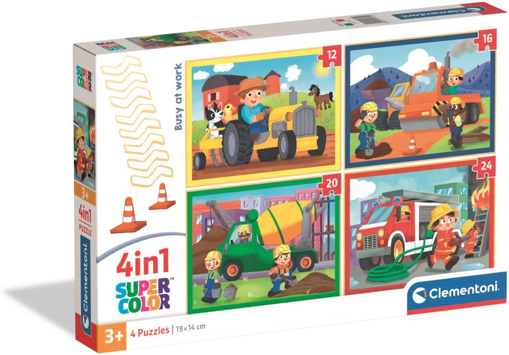 Puzzle 4 w 1 Super Color. Busy at Work - tantis.pl