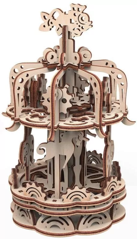 Puzzle drewniane 3D. Karuzela S - tantis.pl