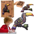 Puzzle drewniane eko 60. Tropikalny tukan A4 - tantis.pl