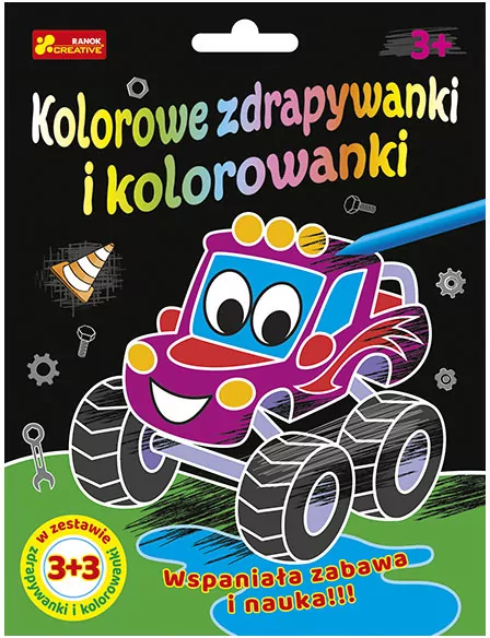 Zdrapywanki&kolorowanki Autka i dinuś 3+3 - tantis.pl