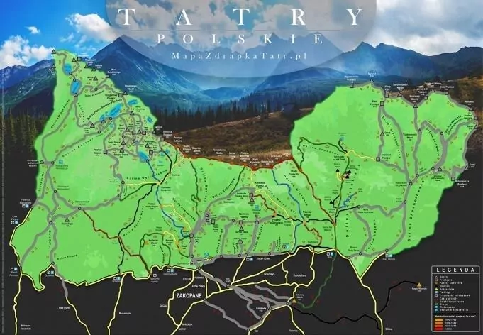 Mapa Zdrapka - Tatry polskie - tantis.pl