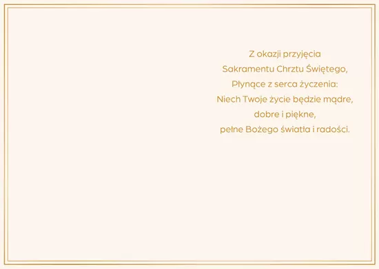 Karnet A5 Chrzest - Złoty anioł - tantis.pl