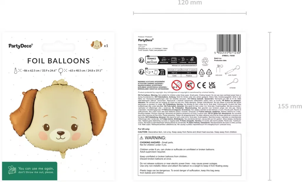Balon foliowy Piesek 63x48,5cm - tantis.pl