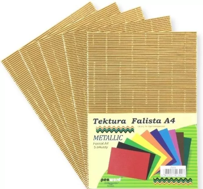 Tektura A4 falista. Metallic złota - tantis.pl