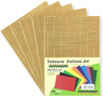 Tektura A4 falista. Metallic złota