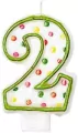 Świeczka cyferka 2 kropki 7,6cm - tantis.pl