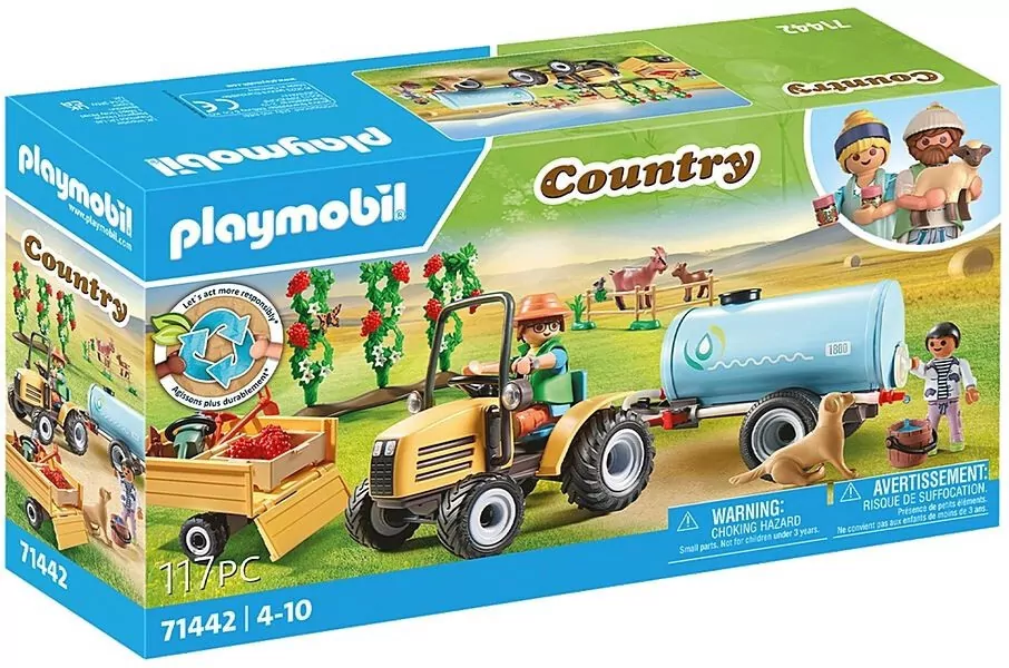 Traktor z przyczepą i zbiornikiem na wodę. Country 71442 - tantis.pl