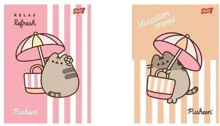 Zeszyt A4/32K linia dwukolorowa Pusheen (15szt) - tantis.pl