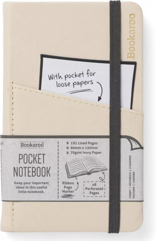 Notatnik A6. Bookaroo. Journal Pocket. Kremowy - tantis.pl
