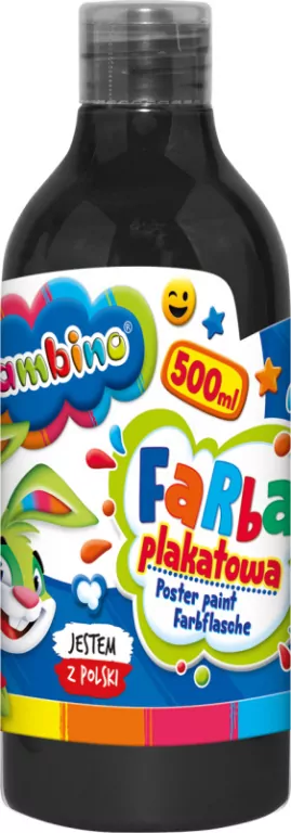 Farba plakatowa czarna 500ml BAMBINO - tantis.pl