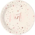 Talerzyki papierowe Rose Gold Party 23cm - tantis.pl
