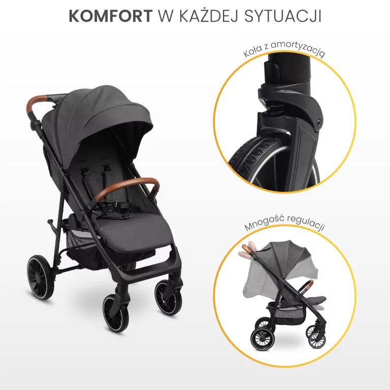 Caretero Elma wózek spacerowy ciemny grafit - tantis.pl