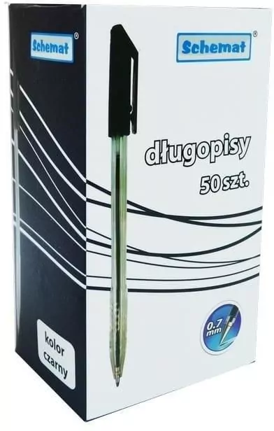 Długopis 0,7mm Typic czarny (50szt) - tantis.pl