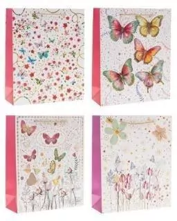 Torebka prezentowa 18x23x8cm Motyle mix - tantis.pl