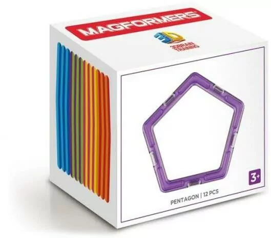 Klocki magnetyczne. 12 elementów. Pięciokąty - tantis.pl