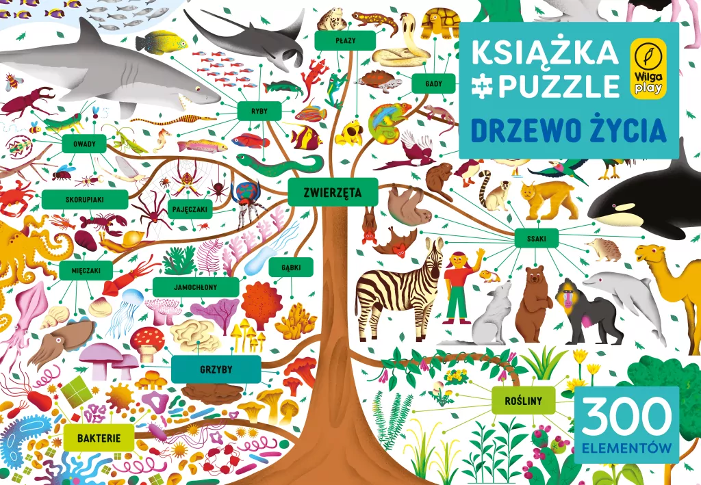 Książka i puzzle. Drzewo życia, 300 elementów - tantis.pl