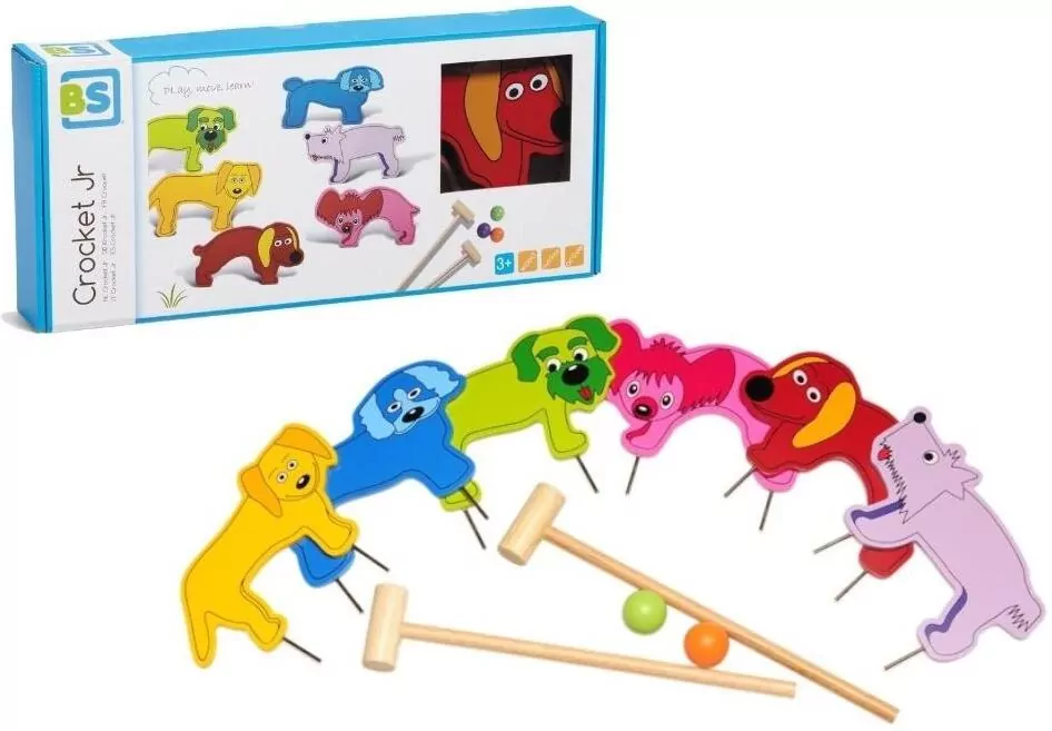 BS toys drewniany zestaw do gry krykieta zwierzęta - tantis.pl
