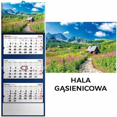 Kalendarz 2026 trójdzielny Hala gąsienicowa