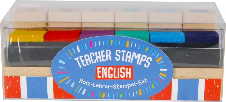 Drewniane stemple motywacyjne. Teacher stamps. English - tantis.pl