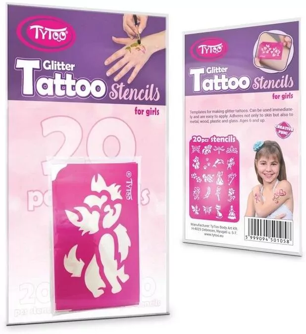 Zestaw szablonów do tatuaży dla dziewcząt, 20 sztuk - tantis.pl